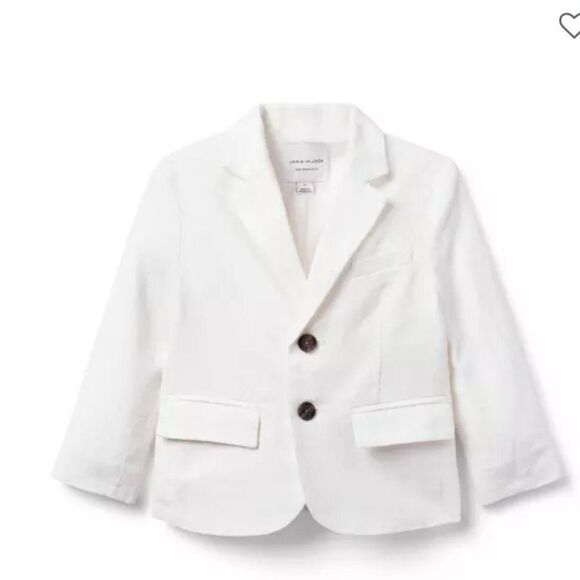 Janie and Jack 100049005 The Linen-Cotton Blazer in white NWT - Picture 1 of 10